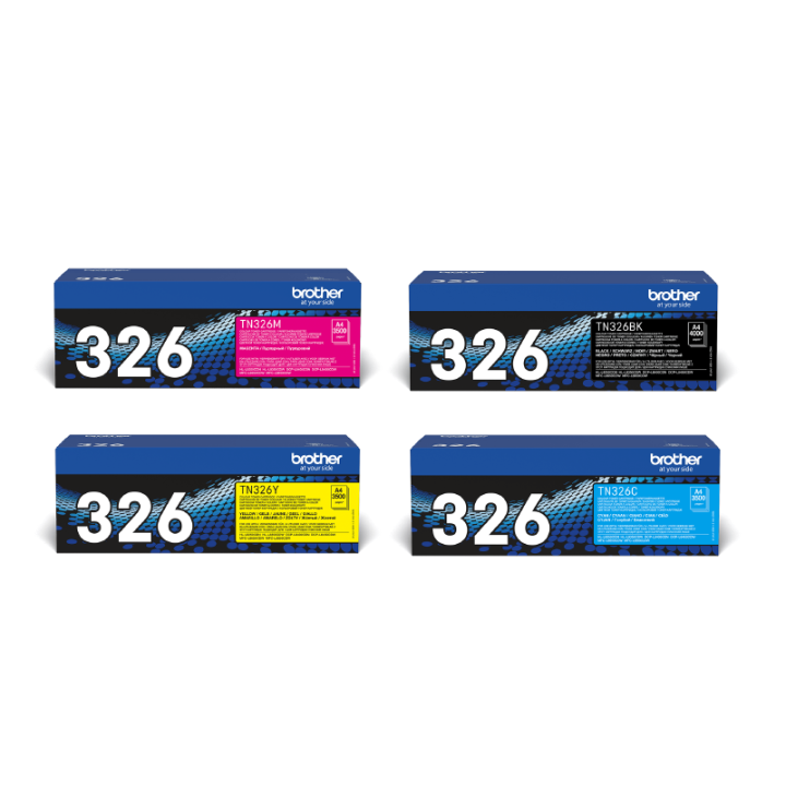 Pack 4 Toners Brother TN-326 BK, C, M, Y