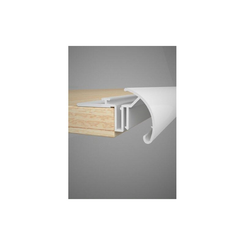 Rail blanc à coller pour tablette en bois/métal , long 80 cm  X 50