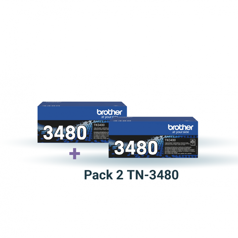 Brother TN-3480 – Pack 2 Toners Noirs, 8 000 Pages