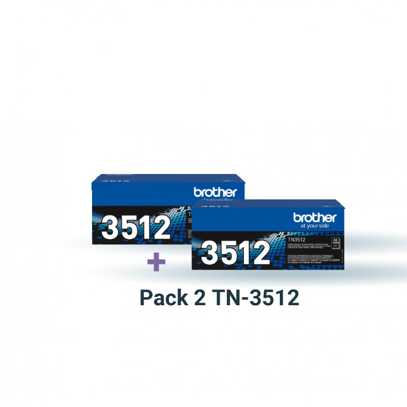 Pack 2 Toners noirs BROTHER TN-3512 (2x 12 000pages)