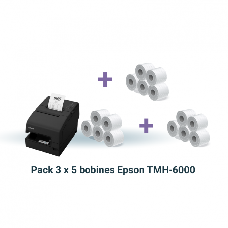 PACK 3X 5 Bobines pour EPSON TM-H6000