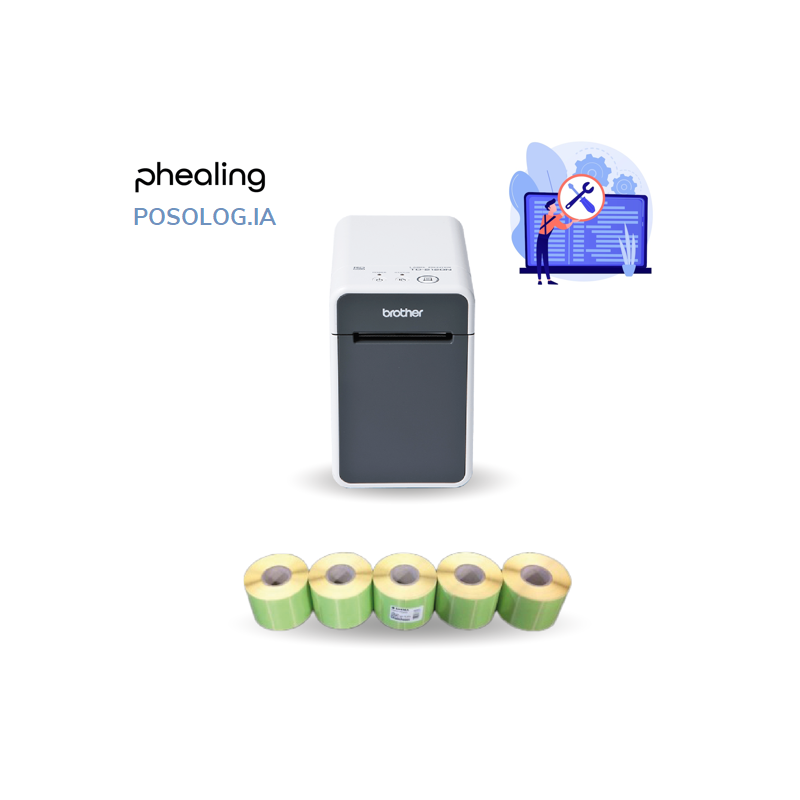 Imprimante d’étiquettes de posologie, pack Phealing Posolog.IA