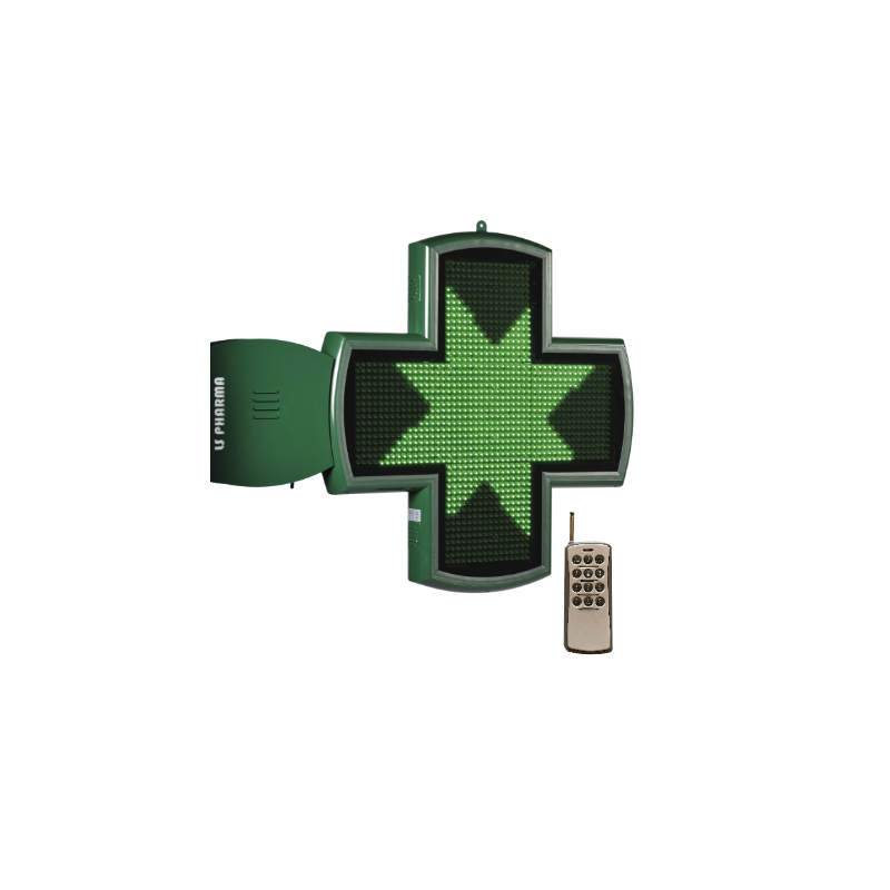 Croix PDF - Croix verte préprogrammée haute intensité pour Pharmacie