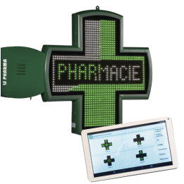 Croix pharmacie ANEMONE LED bicolore programmable