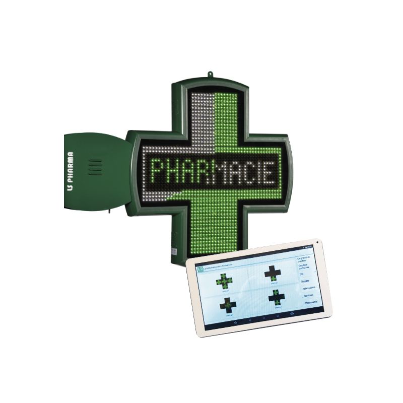 Croix ANEMONE - Croix LED bicolore programmable haute intensité pour Pharmacie - DOCASHOP