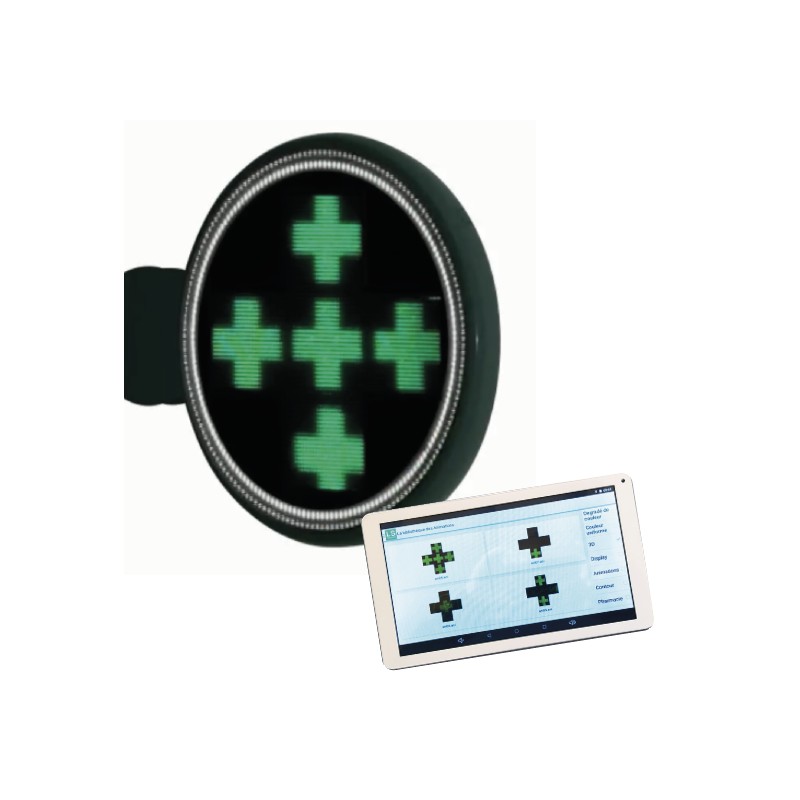 Croix GAÏA - Croix LED Design haute luminosité pour Pharmacie - DOCASHOP