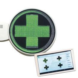Croix  de pharmacie SELENE LED ronde programmable