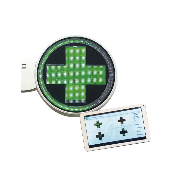 Croix  de pharmacie SELENE LED ronde programmable