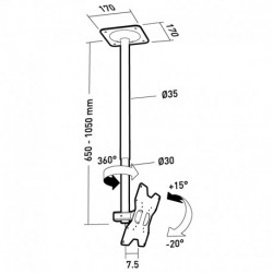 Support plafond orientable et inclinable
Réf. 100459