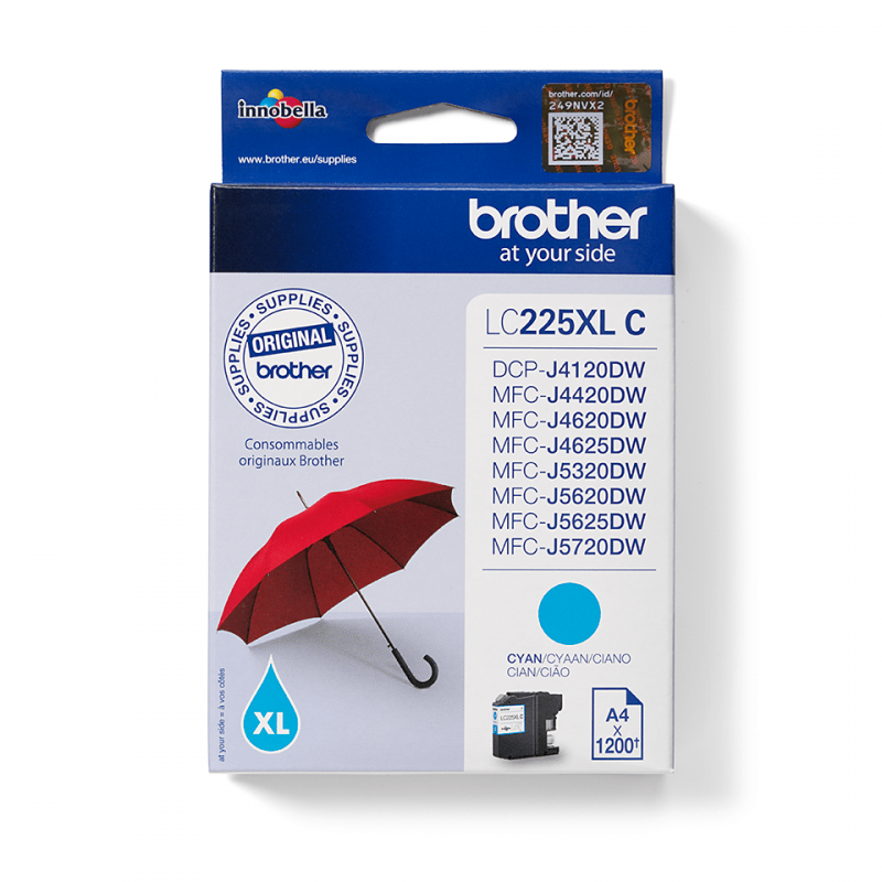 BROTHER LC225XLC - Cartouche cyan 1200 pages