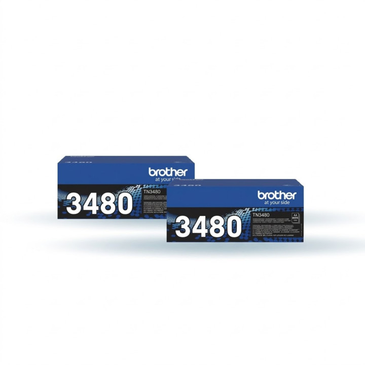 BROTHER TN-3480 - Pack 2 toners noirs 8 000 pages