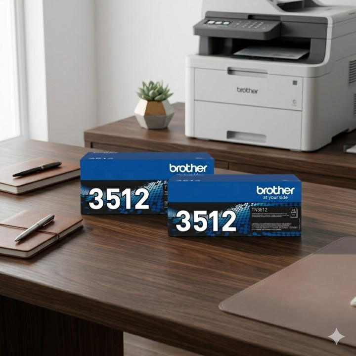 Pack 2 Toners Noirs Brother TN-3512 Haute capacité