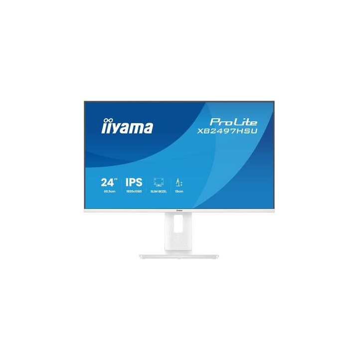 iiyama ProLite XB2497HSU-W1 : Moniteur Ergonomique Blanc pour Pharmacies et Cabinets