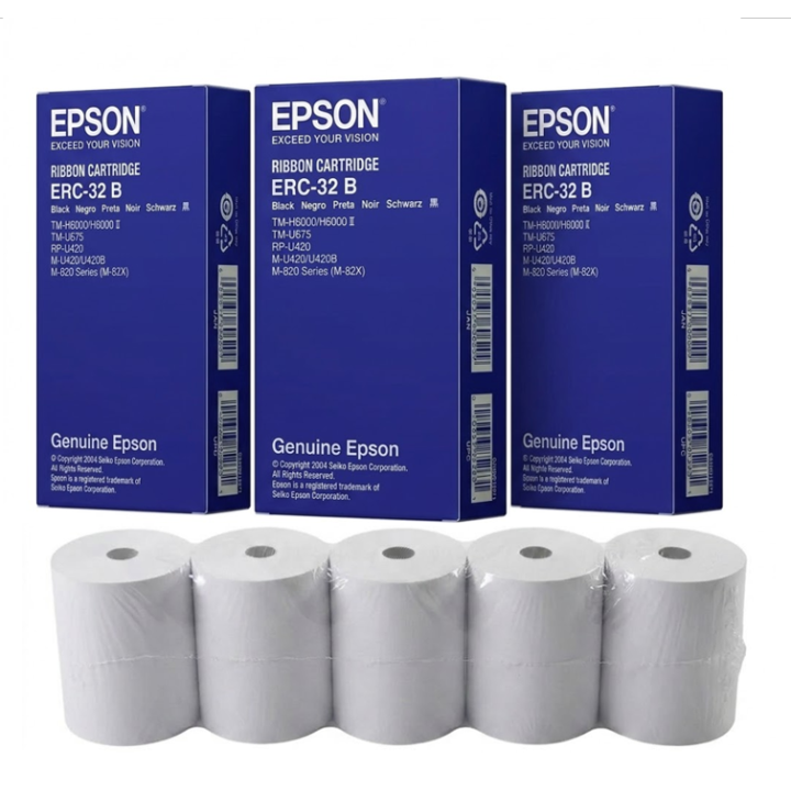 Epson TM-H6000 Pack 3 Rubans + 5 Bobines