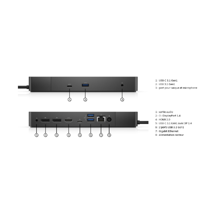 Station d’accueil Dell WD19S USB-C pour PC