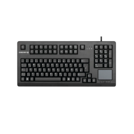 Clavier filaire Cherry avec touchpad intégré et pavé numérique, vue du dessus