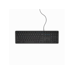 Clavier filaire Dell KB216 noir avec pavé numérique, vue du dessus