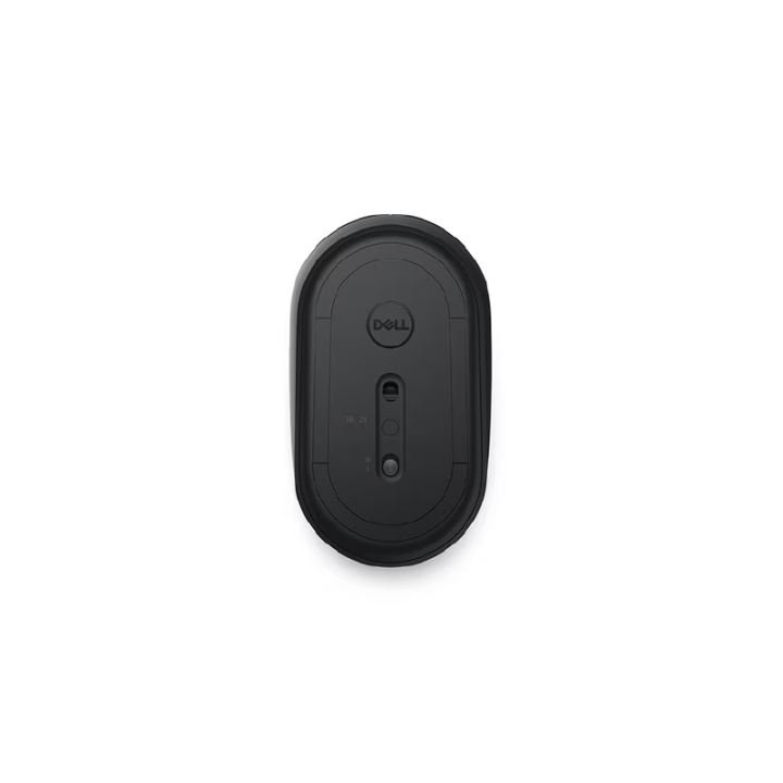 Dessous de la souris sans fil Dell MS3320W noire avec capteur optique et interrupteur