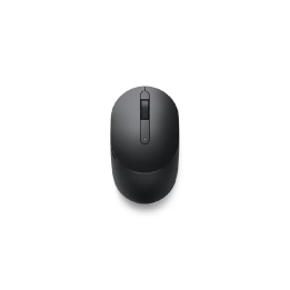 Souris sans fil Dell MS3320W noire vue du dessus avec molette de défilement