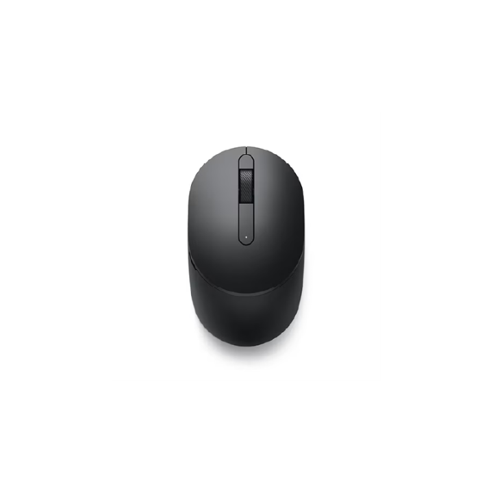 Souris sans fil Dell MS3320W noire vue du dessus avec molette de défilement