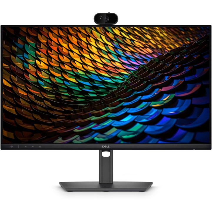 Vue de face du moniteur Dell Pro P2426HEB avec boutons de raccourcis visioconférence et webcam escamotable