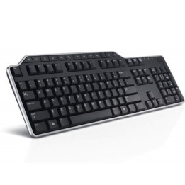 Clavier multimédia filaire Dell KB522 noir de profil avec touches de raccourcis