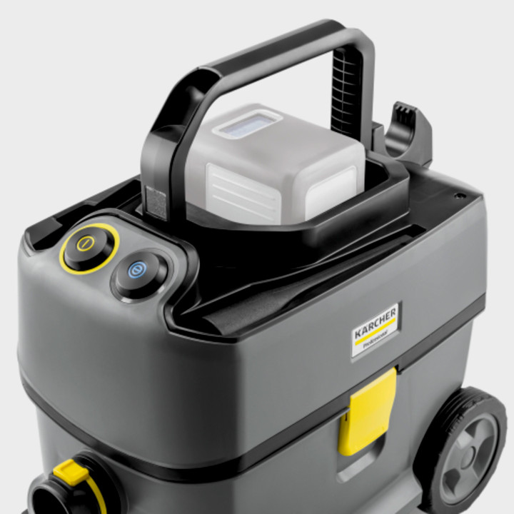 vue du dessus de l'aspirateur poussière sans fil