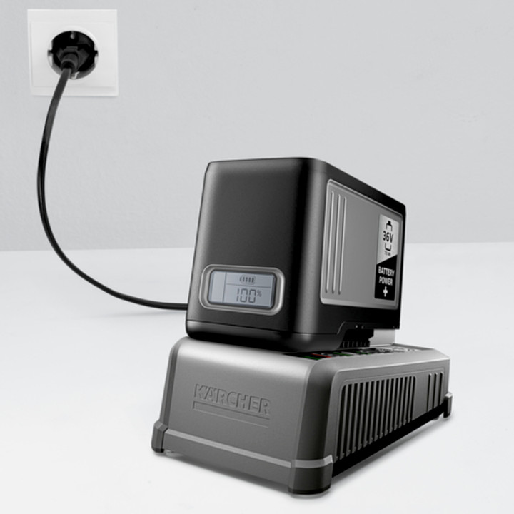 vue du chargeur avec une batterie en chargement