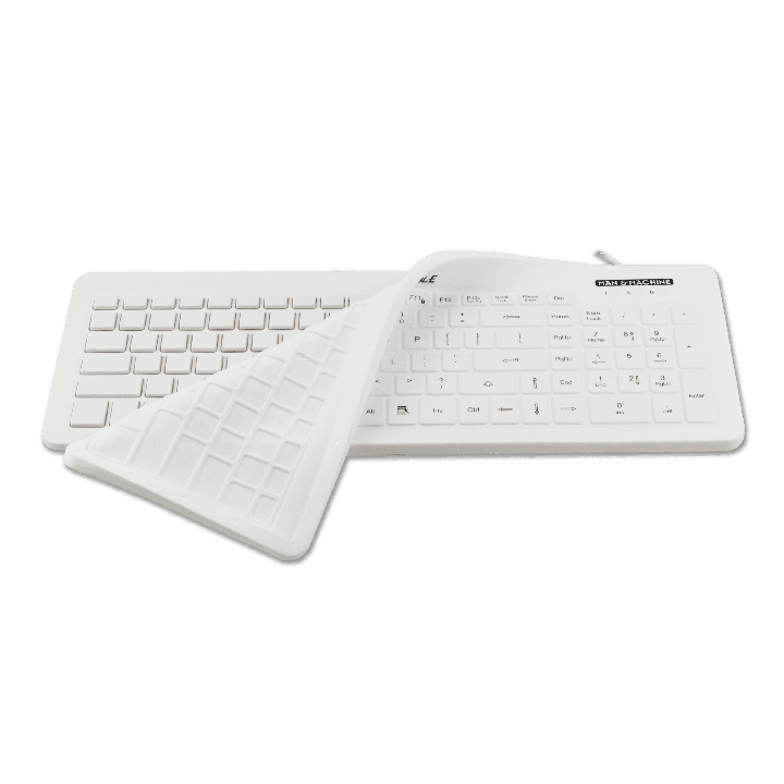 vue du clavier Very Cool flat avec sa housse silicone amovible