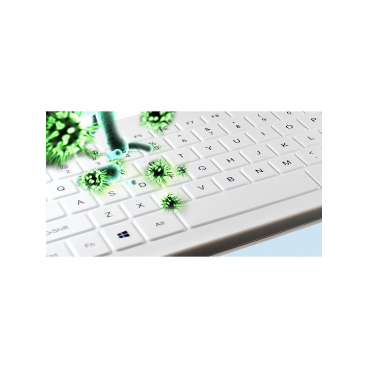 gros plan sur le clavier Very Cool Flat avec des bactéries