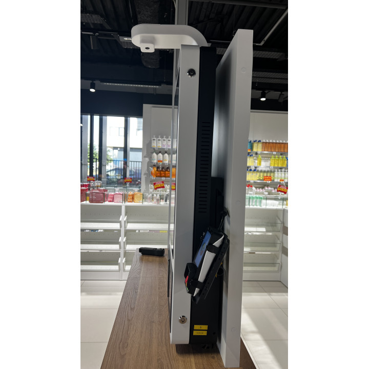 vue du profil droit de la borne DocaKiosk