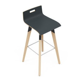 vue de 3/4 du tabouret EVASION noir