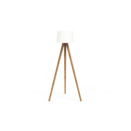 vue du lampadaire CL05 avec abat jour tissus blanc