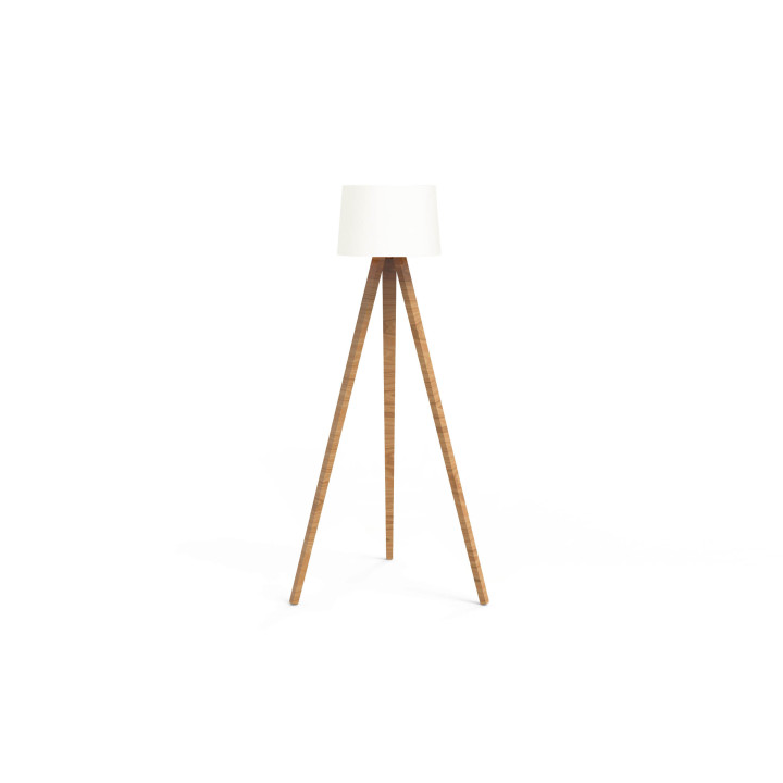 vue du lampadaire CL05 avec abat jour tissus blanc