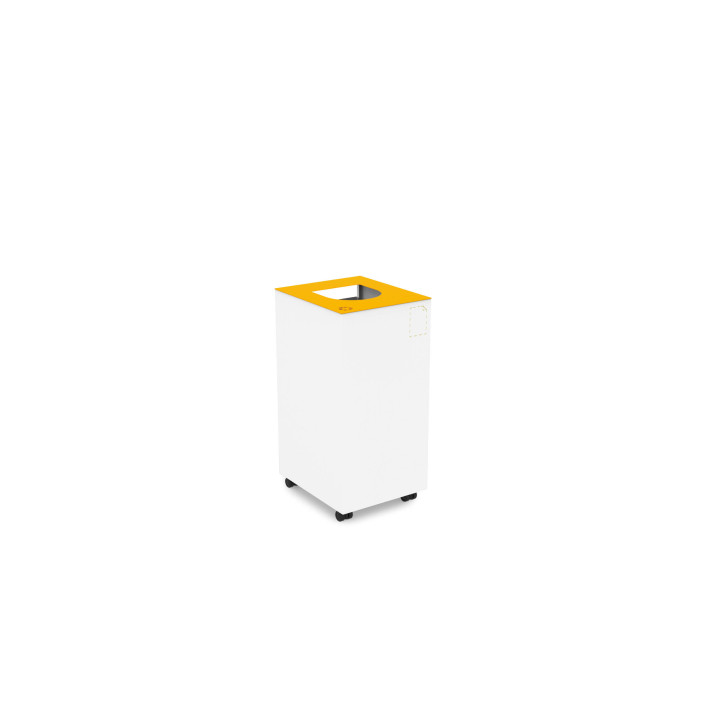 vue de la corbeille tri sélectif jaune pour emballage et plastique