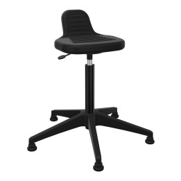 vue de 3/4 du tabouret assis-debout polyuréthane noir