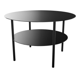 gros plan sur la table basse double plateau ZELIE noire