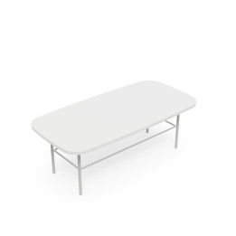 vue du 3/4 dessus de la table basse rectangulaire MARGOT blanc neige