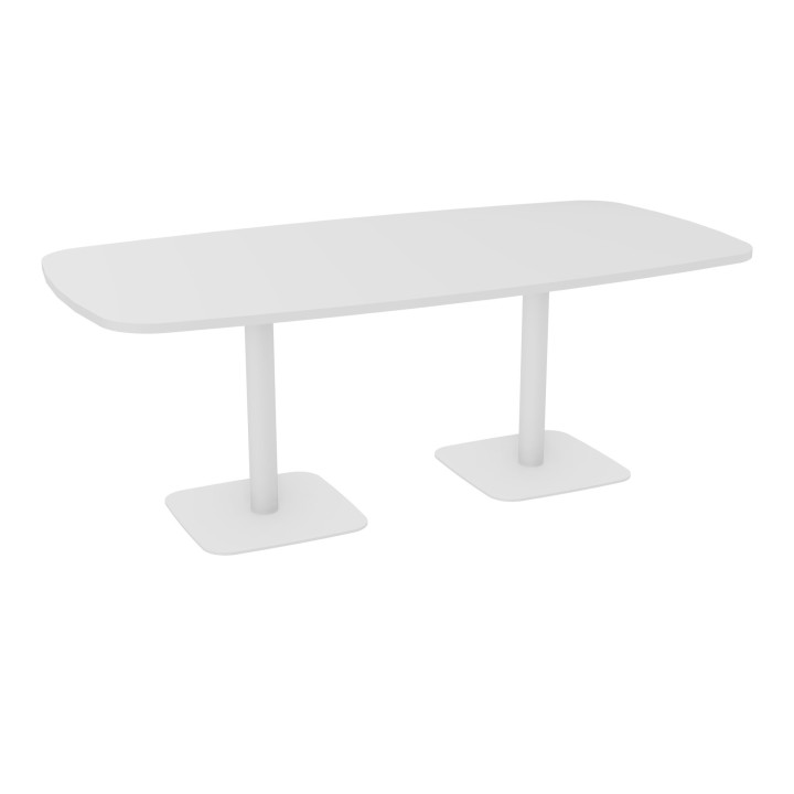 gros plan sur la vue de 3/4 de la table ovale ELOISE blanche