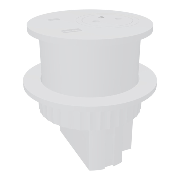 vue de profil de l'obturateur blanc électrifié