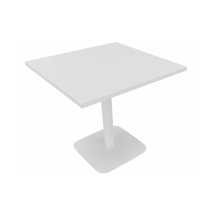 gros plan sur la vue de 3/4 haut de la table carrée blanche ELOISE