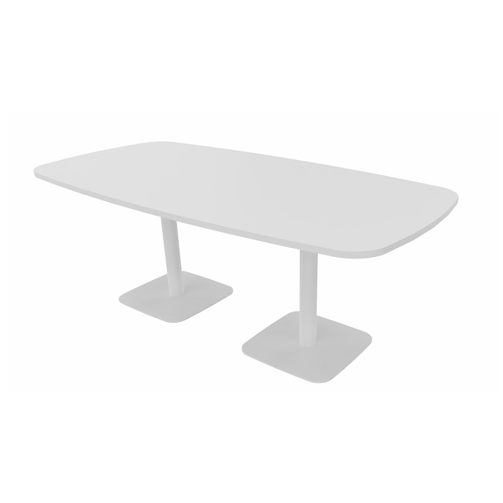vue de 3/4  gauche de la table ovale ELOISE blanche
