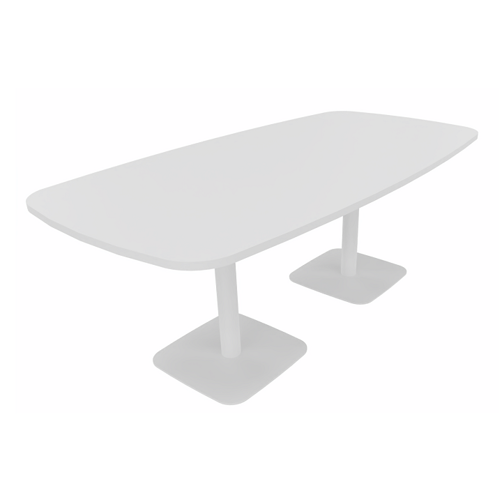 vue de 3/4  droite de la table ovale ELOISE blanche
