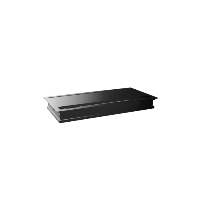 vue du dessus de la trappe encastrable rectangulaire noire