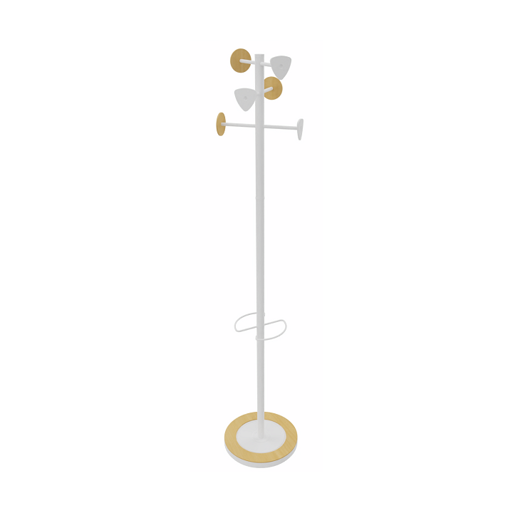 visuel sur le portemanteau BORA blanc et bambou