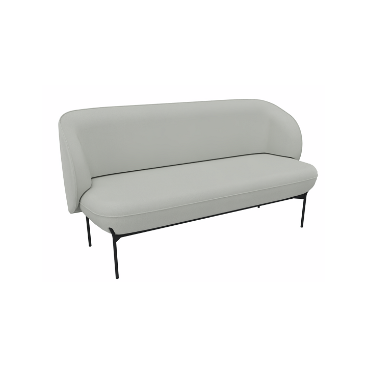 vue de 3/4  face de l'assise 2 places MARGOT gris clair