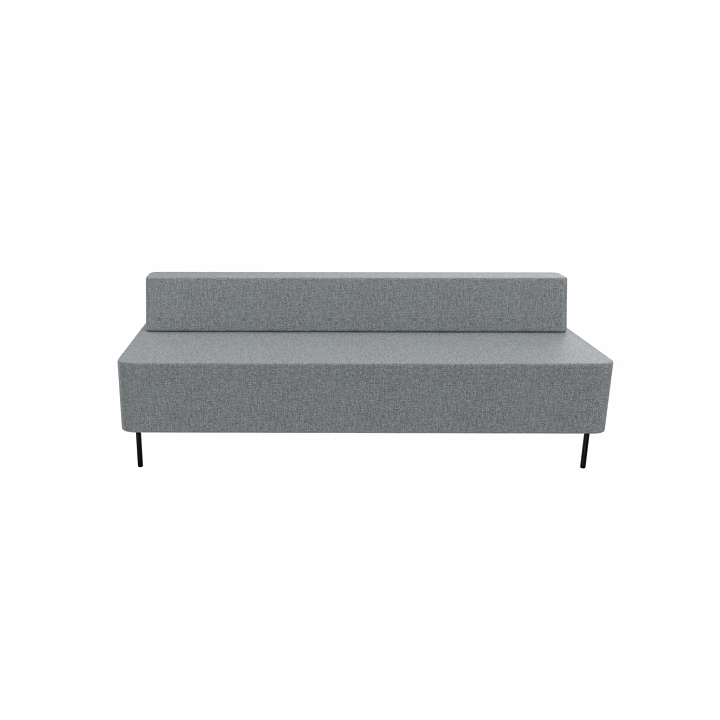 vue de face de la banquette 3 places ZELIE couleur gris chiné clair