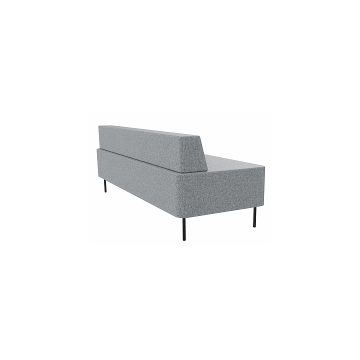 vue de 3/4 dos de la banquette 3 places ZELIE couleur gris chiné clair