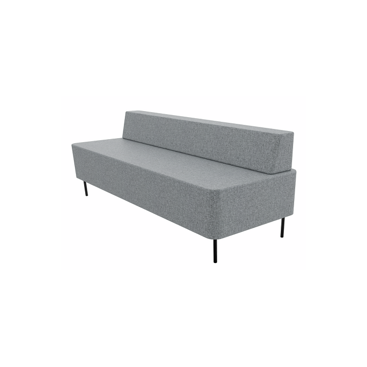 vue de 3/4 profil droit de la banquette 3 places ZELIE couleur gris chiné clair