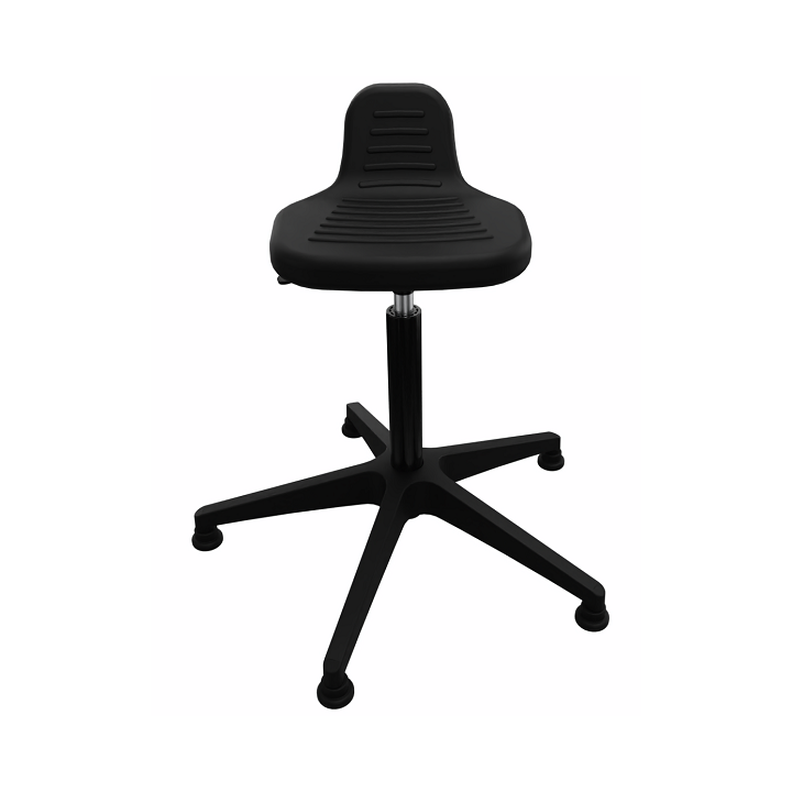 vue de face du tabouret assis-debout polyuréthane noir
